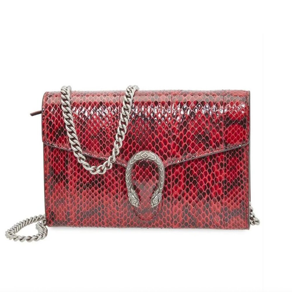 Gucci 401231 0416 Dionysus Women's Red Exotic Snake Skin Shoulder Bag